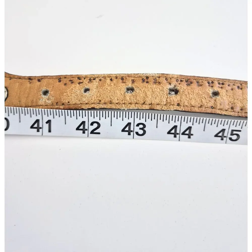 Vintage Al Beres Womens Belt Western Concho Size 42 Leather Made In USA Brown